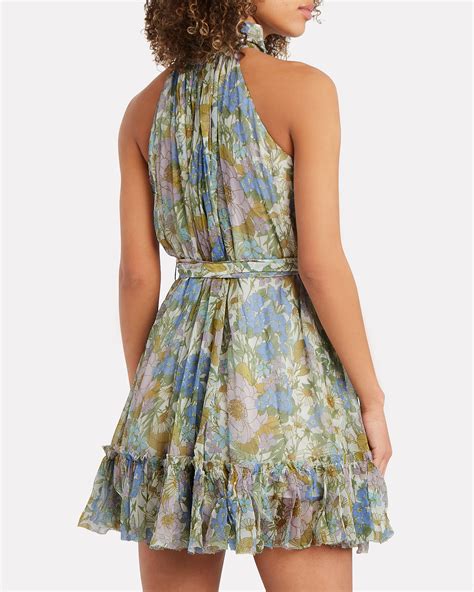 silk chiffon dress with flower.